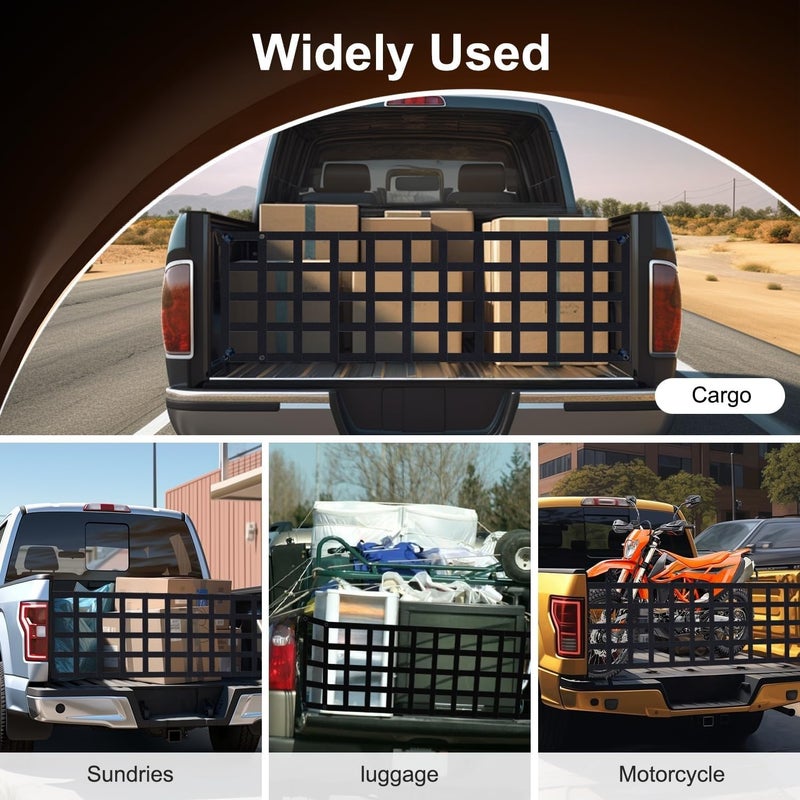 Wingsflee Tailgate Net - for Full Size Truck Cargo Net Compatible with Ford, Chevy, Dodge,Ram etc - Tail Gate Extender Nets for Pickup Truck Bed Accessories (60" x 18") - Image 4